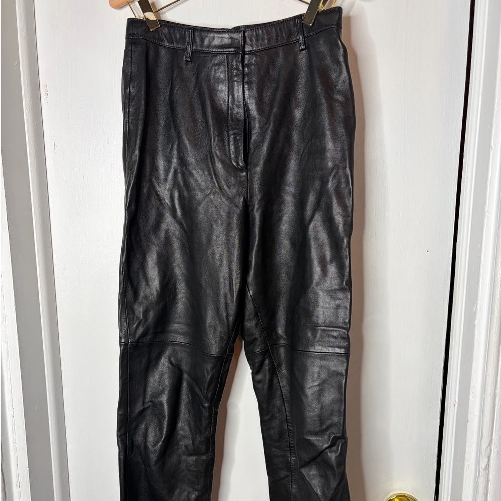 Veda Black Leather Trousers by reformation  size 4 6